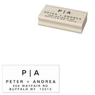 Sello De Caucho Dirección de la pareja Boda moderna