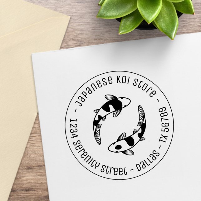 Sello De Caucho Dirección de la ronda de negocios japonesa Koi Fis (Subido por el creador)