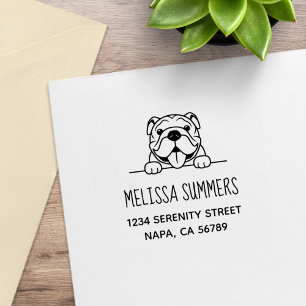 Sello De Caucho Dirección de Mascota de Bulldog sonriente