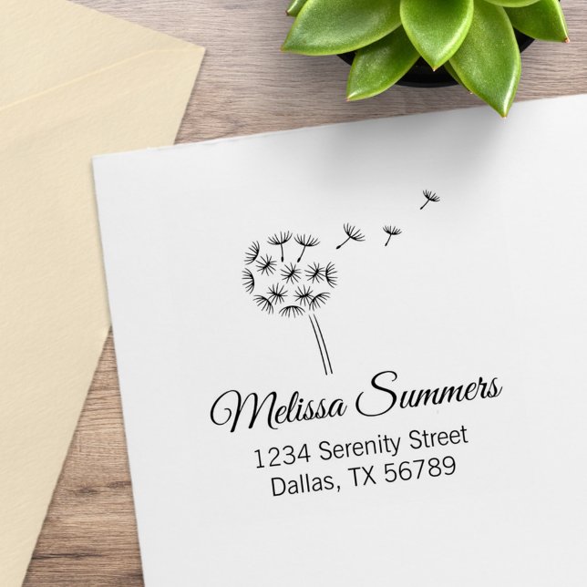 Sello De Caucho Dirección de Paracaídas de Flores de Dandelion (Subido por el creador)