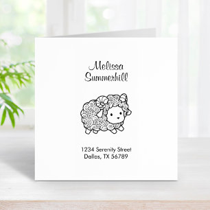 Sello De Caucho Dirección de Ram de Pequeñas Ovejas con Abrigo