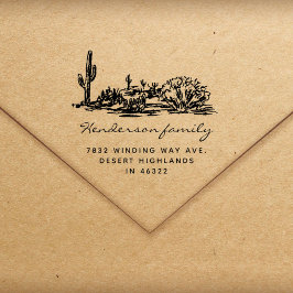 Sello De Caucho Dirección de regreso de la familia de cactus del d