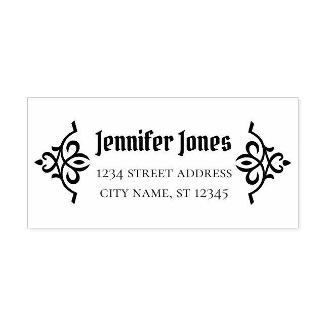 Sello De Caucho Dirección de remitente ornamento estilo Art nouvea (Impresión)