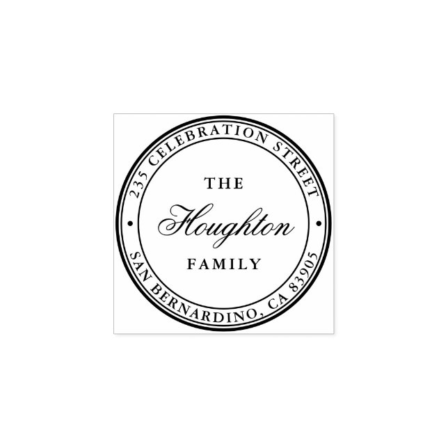 Sello De Caucho Dirección de retorno circular elegante (Impresión)