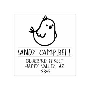 Sello De Caucho Dirección de retorno de Bluebird of Happiness - Pá