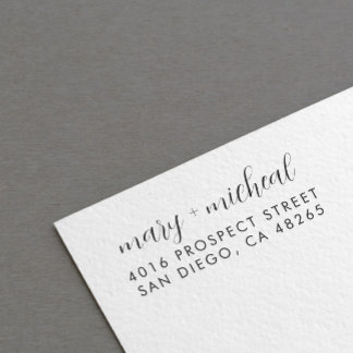 Sello De Caucho Dirección de retorno de Boda de pareja elegante Mi