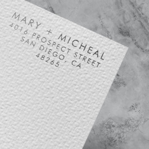 Sello De Caucho Dirección de retorno de Boda de pareja elegante Mi