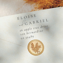 Sello De Caucho Dirección de retorno de Boda mínimo simple Boho mo