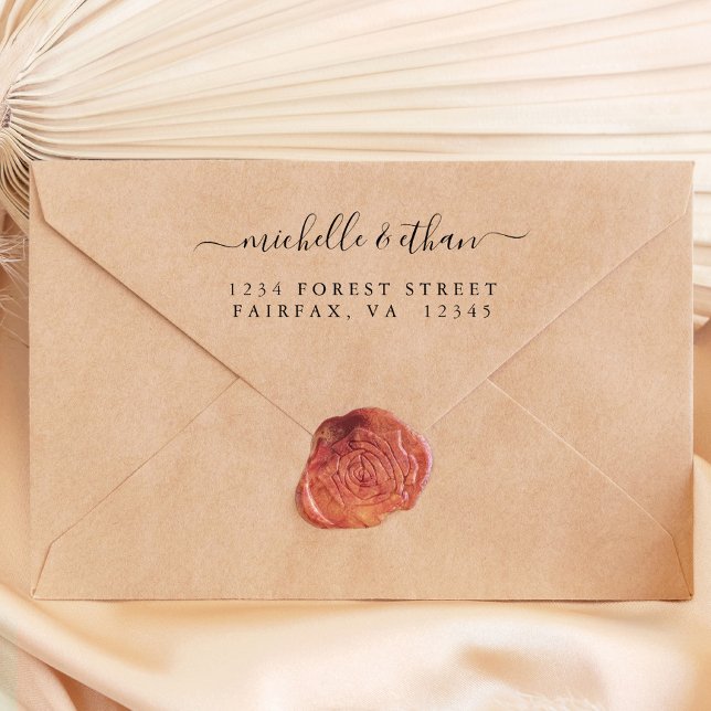 Sello De Caucho Dirección de retorno de caligrafía elegante (Subido por el creador)