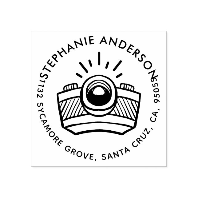 Sello De Caucho Dirección de retorno de cámara Personalizado redon (Impresión)