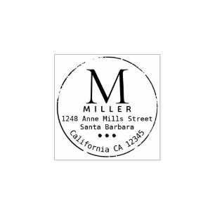 Sello De Caucho dirección de retorno de círculo de nombre de famil