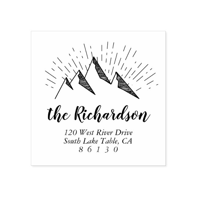 Sello De Caucho Dirección de retorno de esbozo de montaña autoentr (Impresión)