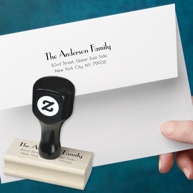 Sello De Caucho Dirección de Retorno de Familia Sencilla Moderna y (Modern Simple Elegant Plain Family Return Address Rubber Stamp)