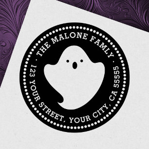 Sello De Caucho Dirección de retorno de Halloween fantasma