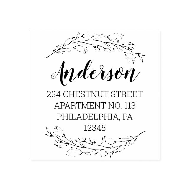 Sello De Caucho Dirección de retorno de jardín romántico (Impresión)