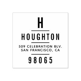 Sello De Caucho Dirección de retorno de la tipografía monográfica 