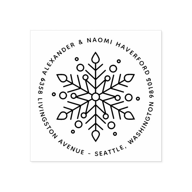 Sello De Caucho Dirección de retorno de los Navidades modernos de  (Impresión)