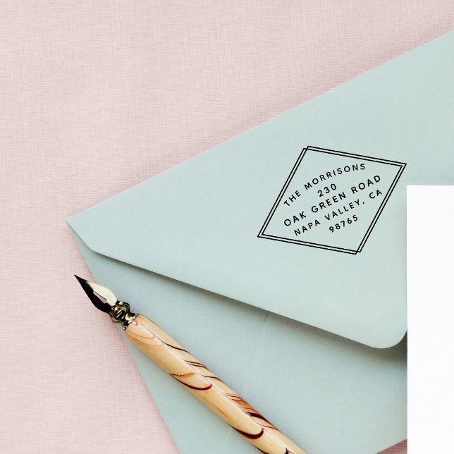 Sello De Caucho Dirección de retorno de marco de diamante moderno  (Subido por el creador)