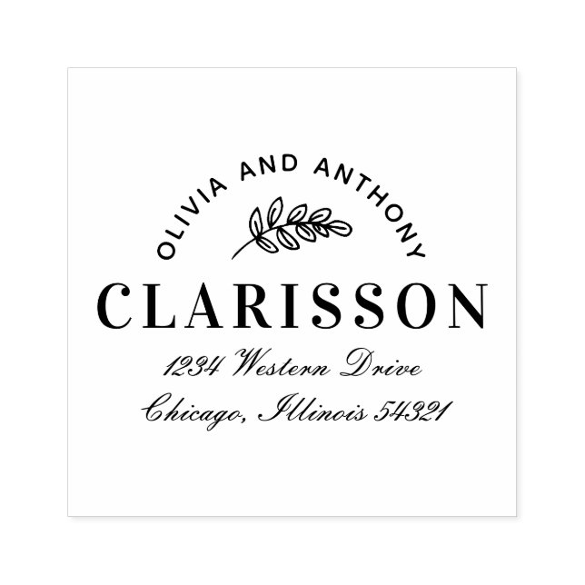 Sello De Caucho Dirección de retorno de modelo de patrón de hoja p (Impresión)