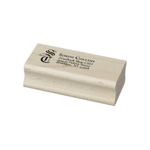 Sello De Caucho Dirección de retorno de monograma medieval elegant