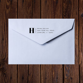 Sello De Caucho Dirección de retorno de monograma moderno simple