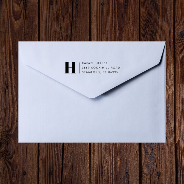 Sello De Caucho Dirección de retorno de monograma moderno simple (Subido por el creador)