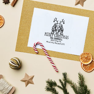 Sello De Caucho Dirección de retorno de Navidades de perro persona