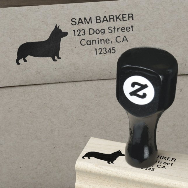 Sello De Caucho Dirección de retorno de Pembroke Welsh Corgi Silho (Subido por el creador)