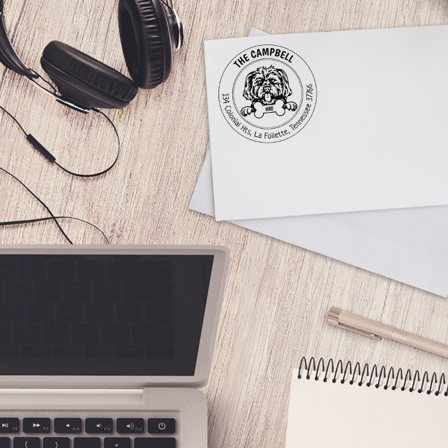 Sello De Caucho Dirección de retorno de perro Morkie (Subido por el creador)