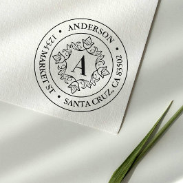 Sello De Caucho Dirección de retorno de redondeo de marco de monog