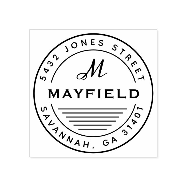 Sello De Caucho Dirección de retorno de redondeo de un círculo mod (Impresión)