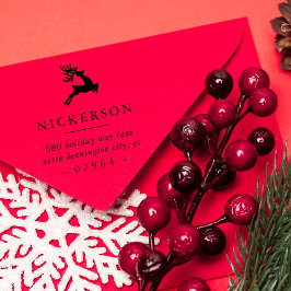 Sello De Caucho Dirección de retorno de renos en el salto