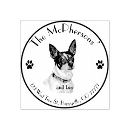 Sello De Caucho dirección de retorno de retrato de mascota