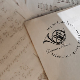 Sello De Caucho Dirección de retorno de vintage French Horn Chorus