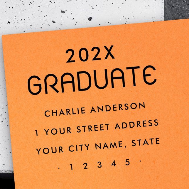 Sello De Caucho Dirección de retorno del año de graduación (Graduation graduate year return address rubber stamp)