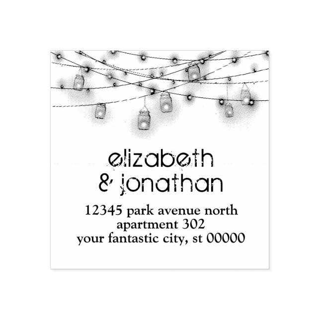 Sello De Caucho Dirección de retorno del Boda de personalizado Rus (Impresión)