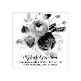 Sello De Caucho Dirección de retorno del Boda floral elegante Boho