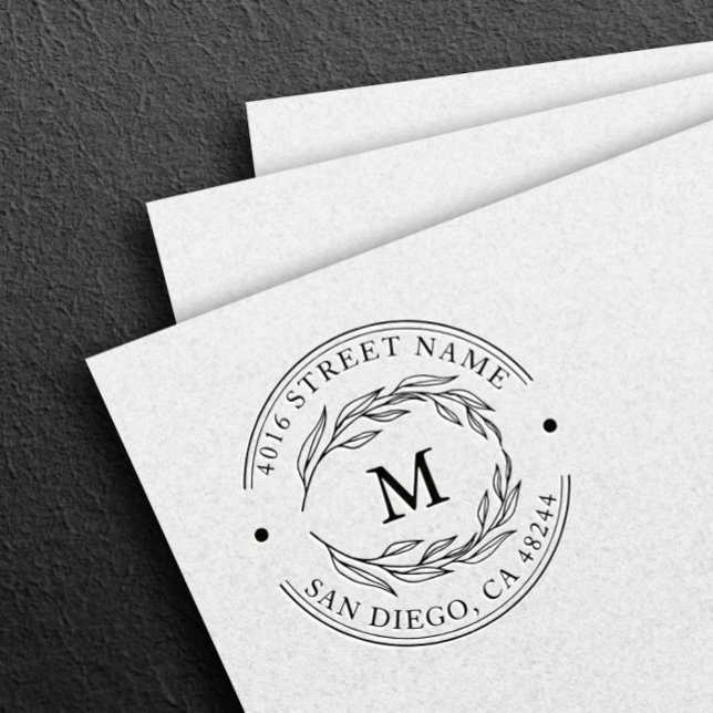Sello De Caucho Dirección de retorno elegante Monograma Minimalist (Subido por el creador)