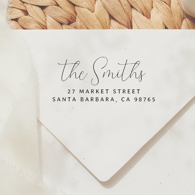 Sello De Caucho Dirección de retorno manuscrito elegante y moderna (Subido por el creador)