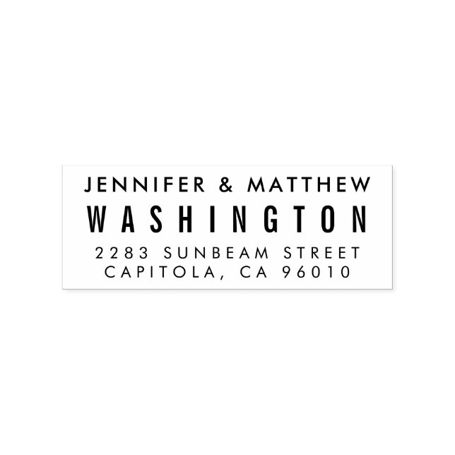 Sello De Caucho Dirección de retorno moderno personalizado Bride & (Impresión)