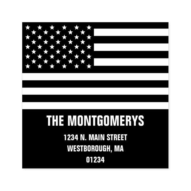 Sello De Caucho Dirección de retorno nombre de familia de bandera  (Impresión)