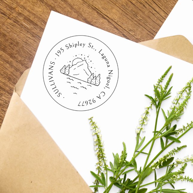 Sello De Caucho Dirección de retorno simple de la escena de montañ (Subido por el creador)