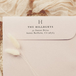 Sello De Caucho Dirección de retorno simple de monograma clásico