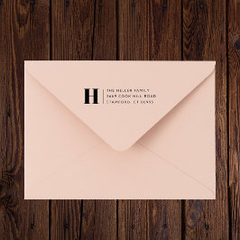 Sello De Caucho Dirección de retorno simple de monograma clásico m