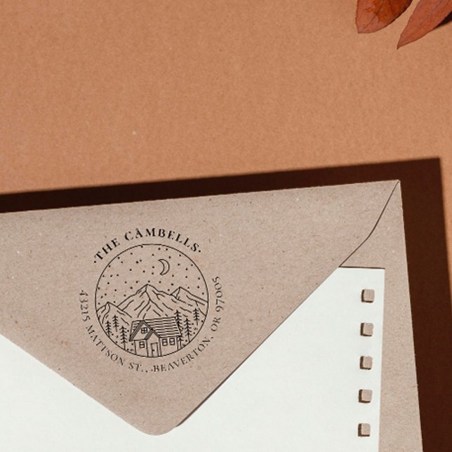 Sello De Caucho Dirección de retorno simple dibujada a mano Noche  (Subido por el creador)