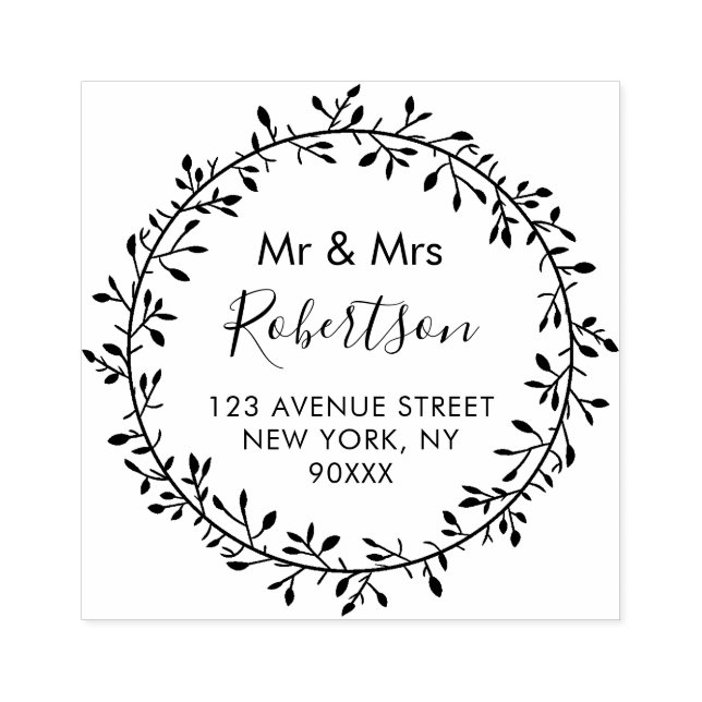 Sello De Caucho dirección de script encantadora (Impresión)