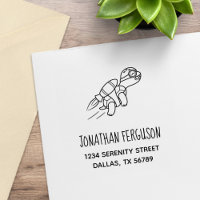Dirección de tortuga de jetpack de dibujos animado