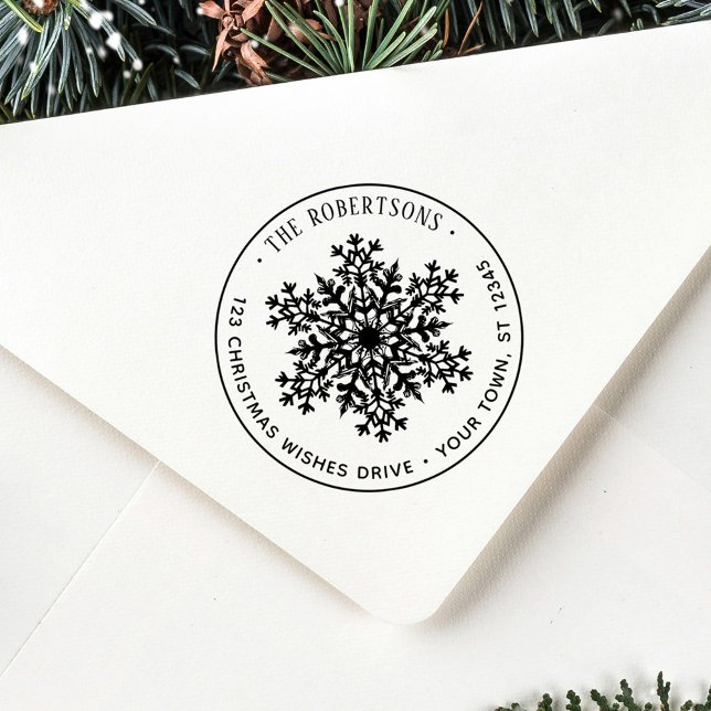 Sello De Caucho Dirección de vacaciones de Navidad Snowflake (Subido por el creador)