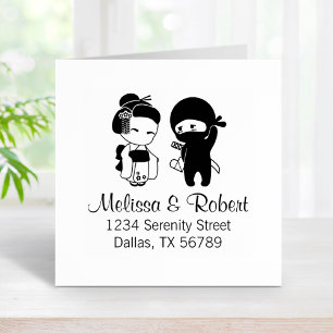 Sello De Caucho Dirección de Valentine Ninja y Geisha