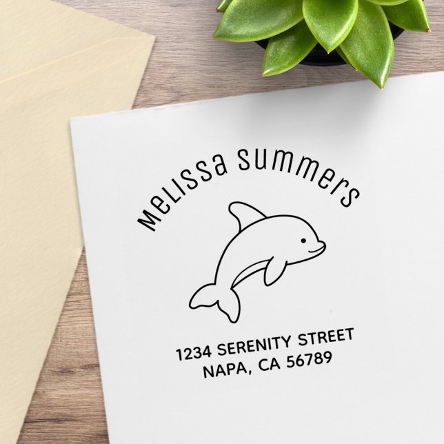 Sello De Caucho Dirección del Arco de Delfín Saltarín de Dibujos A (Subido por el creador)